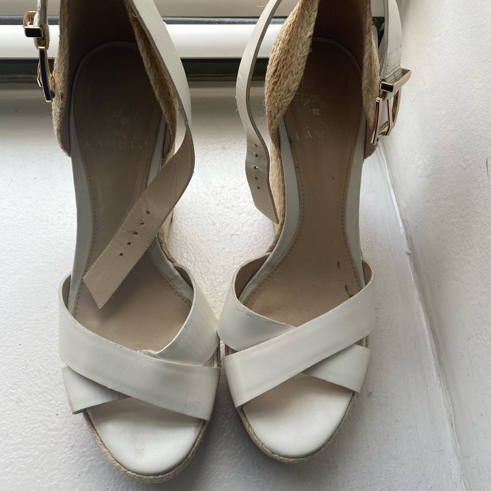 Vince Camuto white wedge sandal